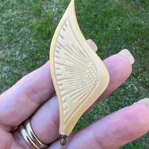 Antique Vintage Art Deco Carved Celluloid Hatpin Rare Vintage Celluloid Hatpin: Blue Gray Art Deco Accessory  main image 3